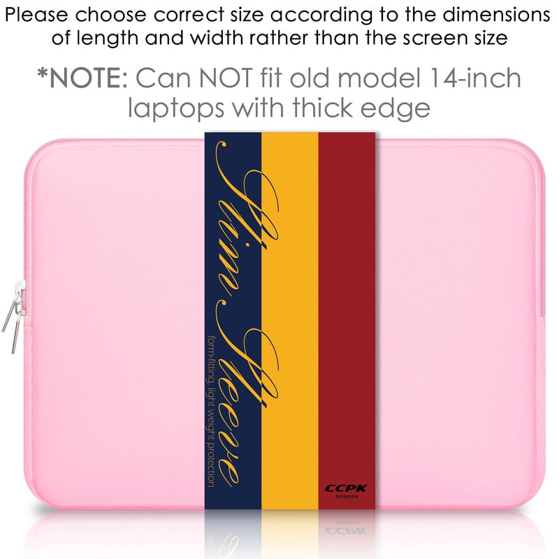 CCPK Laptop Sleeve Case for MacBook Pro 14 inch Mac Air 13 inch M4 M3 M2 M1 Compatible with Hp Lenovo Dell ASUS Computer Laptop Sleeve Bag Protective Carrying Case Cover 13-14 inch Accessories, Pink - Image 3